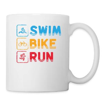 Natation Cyclisme Course Triathlon Athlète - Mug blanc - blanc - Droite