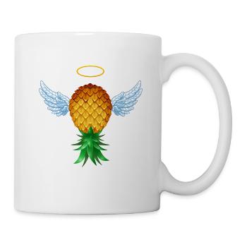 Cute Swinger Upside Down Pineapple Angel Wings - Mug - white - Right