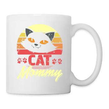 Cat Mommy Cute Cat Lover T-Shirt Present Gift - Tasse - Weiß - Rechts