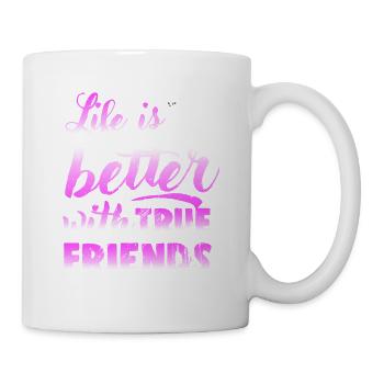 Life is better with true friends cat lover tea - Mug - white - Right