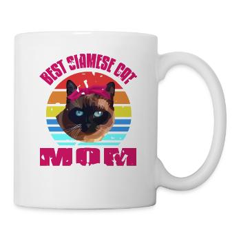 Best Siamese Cat Mom Ever Cat Lover T-Shirt - Mug - white - Right