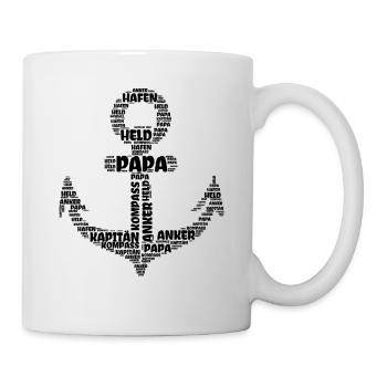 Papa Papitän Kapitän Vatertag Captain Anker Segler - Tasse - Weiß - Rechts
