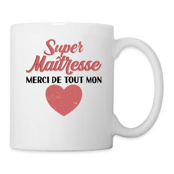 Cadeau Maîtresse d'école Original Fn d'année - Mug blanc - blanc - Droite