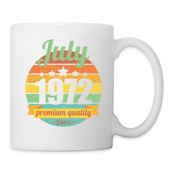 Né en juillet 1972 50 ans 50s 50e anniversaire - Mug blanc - blanc - Droite