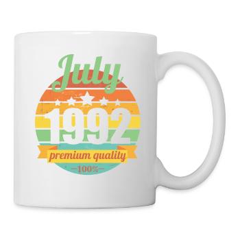 Né en juillet 1992 30 ans 30s 30e anniversaire - Mug blanc - blanc - Droite