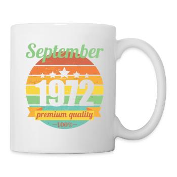 Né en septembre 1972 50 ans 50s 50e anniversaire - Mug blanc - blanc - Droite