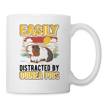 Facilement distrait par les cochons d’Inde Meerschweinchen - Mug blanc - blanc - Droite