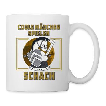 COOLE MÄDCHEN SPIELEN SCHACH - Tasse - Weiß - Rechts