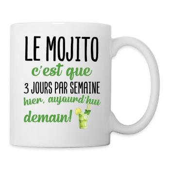 Le mojito c'est que 3 jours par semaine apéro - Mug blanc - blanc - Droite