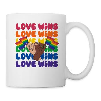 L’amour LGBTQ remporte la Gay Pride pour l’égalité - Mug blanc - blanc - Droite