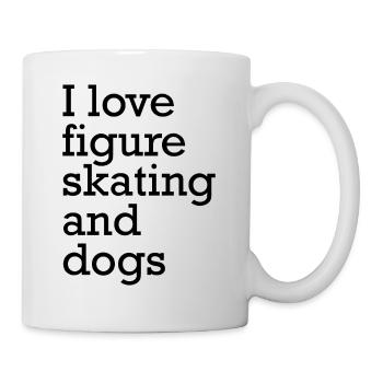 I Love Figure Skating And Dogs Funny Ice Skating - Tasse - Weiß - Rechts