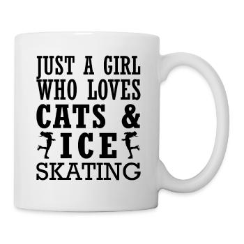 Juste une fille qui aime les chats et le patinage artistique - Mug blanc - blanc - Droite