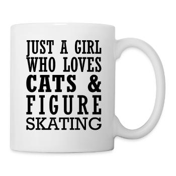 Juste une fille qui aime les chats et le patinage artistique - Mug blanc - blanc - Droite