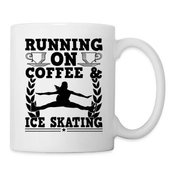 Running On Coffee And Ice Skating Funny Lover - Mug - white - Right