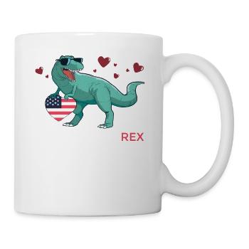 Amerisaurus Rex Jeunes dinosaures patriotiques - Mug blanc - blanc - Droite