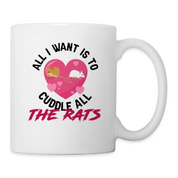 Rat Cuddling Rodent Cuddle Rat Lovers - Mug - white - Right