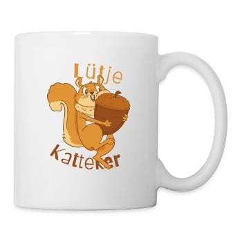 Lütje Katteker Plattdeutsch Eichhörnchen - Tasse - Weiß - Rechts