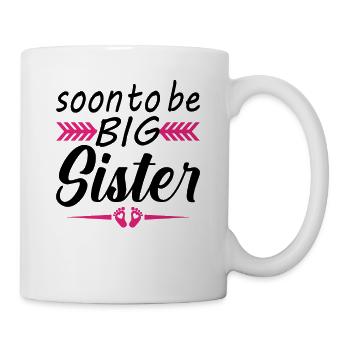 Bientôt Grande Sœur Enceinte Maman Grossesse - Mug blanc - blanc - Droite