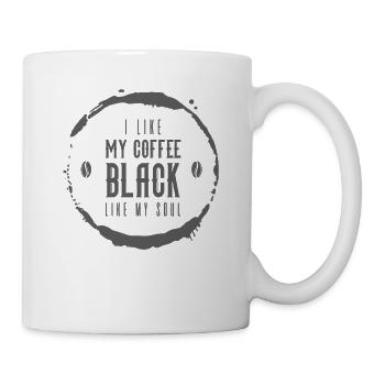 J’aime mon café noir comme mon âme drôle de café - Mug blanc - blanc - Droite