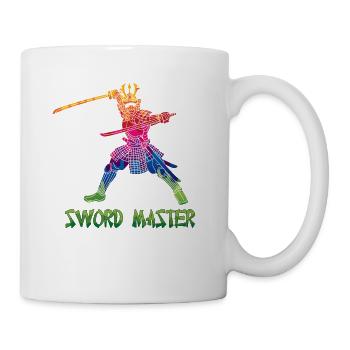 Sword Master Kenjutsu Kata Katana Samurai Kendo - Tasse - Weiß - Rechts