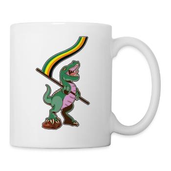 LGBTQ-Flagge - Dinosaurier Aromantic - Tasse - Weiß - Rechts