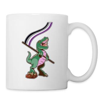 LGBTQ-Flagge - Dinosaurier Asexuell - Tasse - Weiß - Rechts