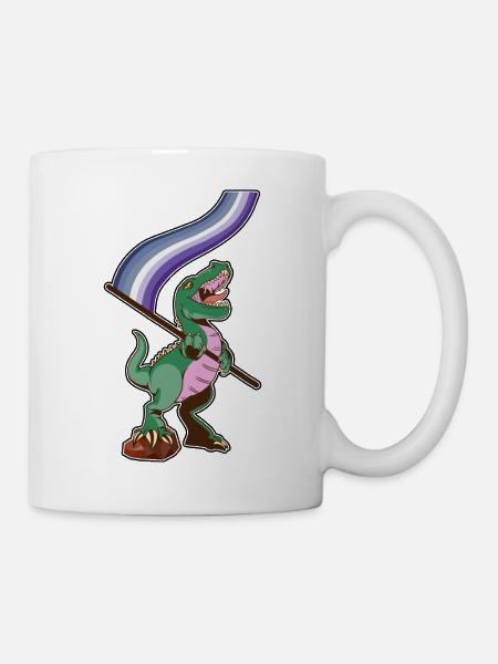 Drapeau LGBTQ - Dinosaur Butch Lesbienne - Mug blanc - blanc