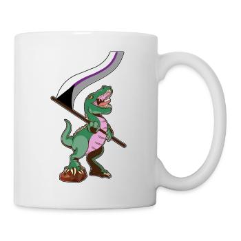 Drapeau LGBTQ - Dinosaure demisexuel - Mug blanc - blanc - Droite
