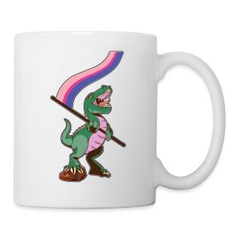 LGBTQ-Flagge - Dinosaurier Bisexuell - Tasse - Weiß - Rechts
