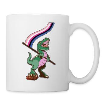 Drapeau LGBTQ - Fluide sexuel de dinosaure - Mug blanc - blanc - Droite