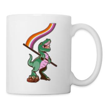 LGBTQ-Flagge - Dinosaurier-Lesbe - Tasse - Weiß - Rechts
