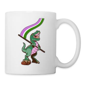 Drapeau LGBTQ - Dinosaur Genderqueer - Mug blanc - blanc - Droite