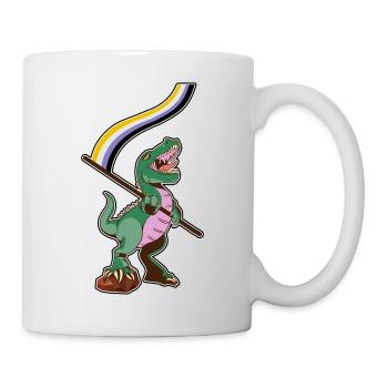 LGBTQ-Flagge - Dinosaurier Nicht-binär - Tasse - Weiß - Rechts