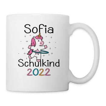 Einschulung 2022 Sofia Einhorn Erstklässler 2022 - Tasse - Weiß - Rechts