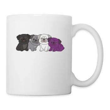 Asexual Flag Pug Pride LGBTQ cute dogs - Mug - white - Right