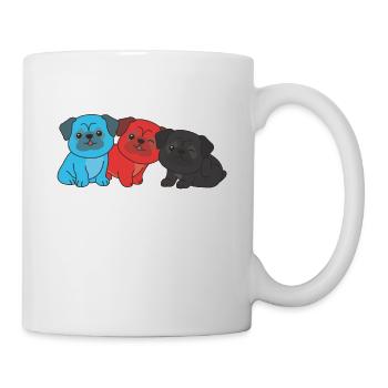 Polyamory Flag Mops Pride LGBTQ süße Hunde - Tasse - Weiß - Rechts