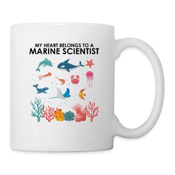 Heart belongs to marine scientist Marine biologist - Mug - white - Right