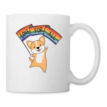 Rainbow Flag Gay Pride LGBTQ Corgi süße Hunde - Tasse - Weiß - Rechts