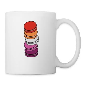 Lesbian Flag Genderfluid Pride LGBTQ Macaron - Mug - white - Right