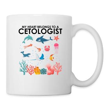 Herz gehört Cetologe Cetologist Meeresbiologe - Tasse - Weiß - Rechts