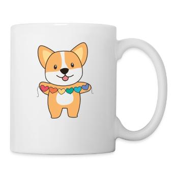 Rainbow Flag Gay Pride LGBTQ Herzen Hund Corgi - Tasse - Weiß - Rechts
