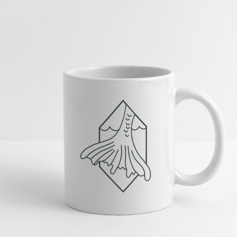 Queue de sirène vers le bas Mug blanc