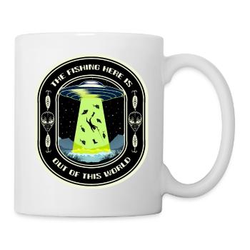 La pêche ici est hors de ce monde la pêche aux OVNIS - Mug blanc - blanc - Droite