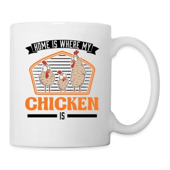 La maison est l’endroit où mon poulet est poulets - Mug blanc - blanc - Droite