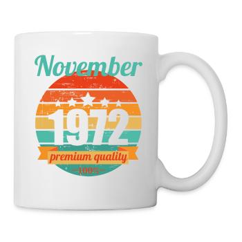 Né novembre 1972 50 ans 50s 50e anniversaire - Mug blanc - blanc - Droite