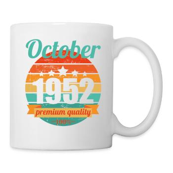 Born October 1952 70 years 70s 70th birthday - Mug - white - Right