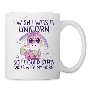 Spaß sarkastisch Einhorn Pastell Goth gruselig Halloween - Tasse - Weiß - Rechts