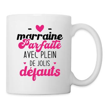 Marraine parfaite avec plein de jolis défauts - Mug blanc - blanc - Droite