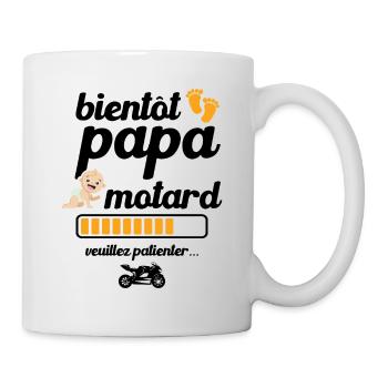 Bientôt papa motard - Mug blanc - blanc - Droite