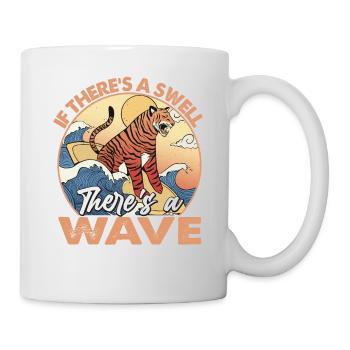 If There's A Will There's A Wave - Tiger - Surfing - Mug - white - Right